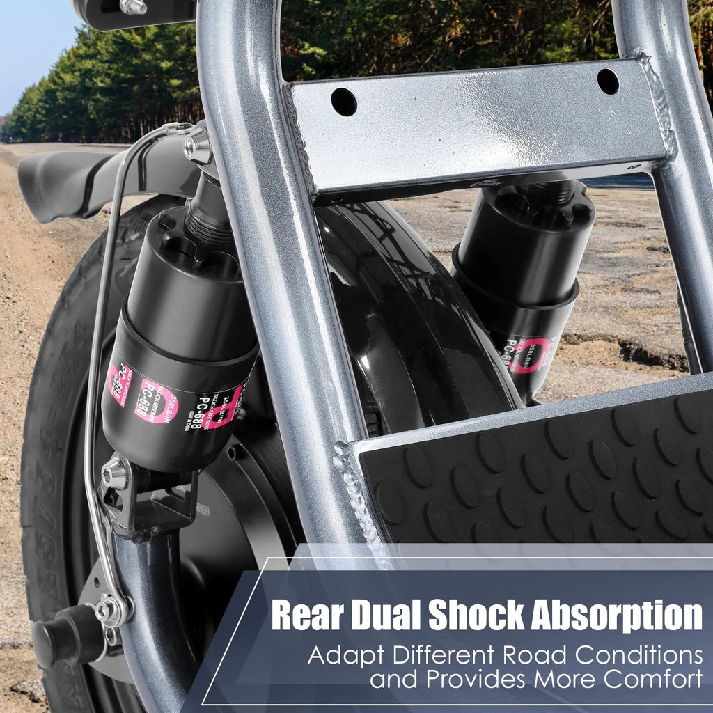 SANOPY Electric Scooter With Seat for Adults, 350W, 15 Miles, 20 Mph, 36V 5.2Ah, 14 inch Tire - Black