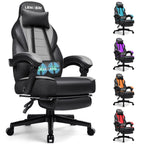 Waleaf Gaming Chair With Lumbar Massage And Footrest