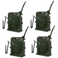 ZENY Set Of 4 Jerry Can 5 Gal 20L Gas Fuel Steel Tank With Holder - D02-1216-G24