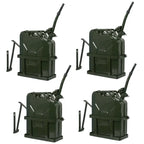 ZENY Set Of 4 Jerry Can 5 Gal 20L Gas Fuel Steel Tank With Holder - D02-1216-G24