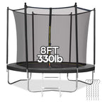 MARNUR Kids' Trampoline 8 ft With Enclosure Net, Ladder And Wind Stakes - 330 lbs Weight Capacity