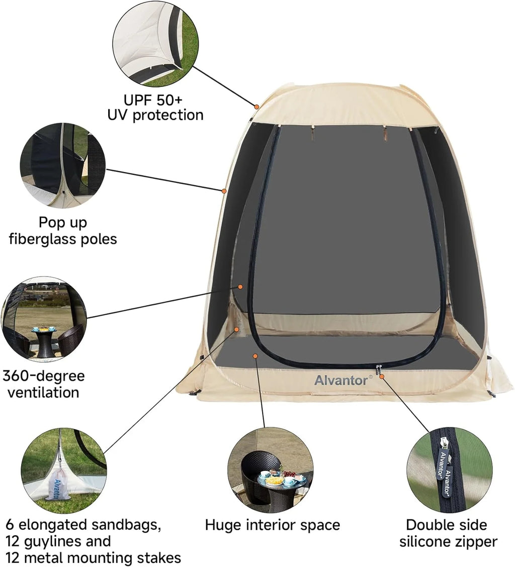Alvantor Screen House Camping Tent 12'x12' Beige - 9020#E8