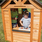 Backyard Discovery Cedar Playhouse With Kitchen, 55 in H x 42 in W x 46.69 in D - Sweetwater