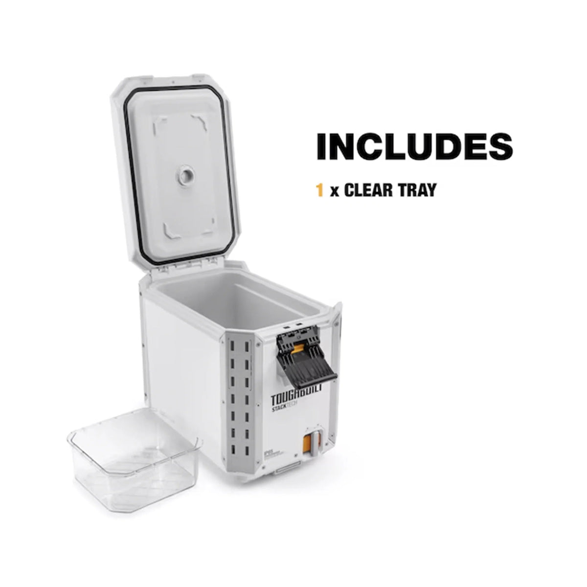 ToughBuilt StackTech Compact Cooler 16 Quart Hard Shell Ice Chest, White
