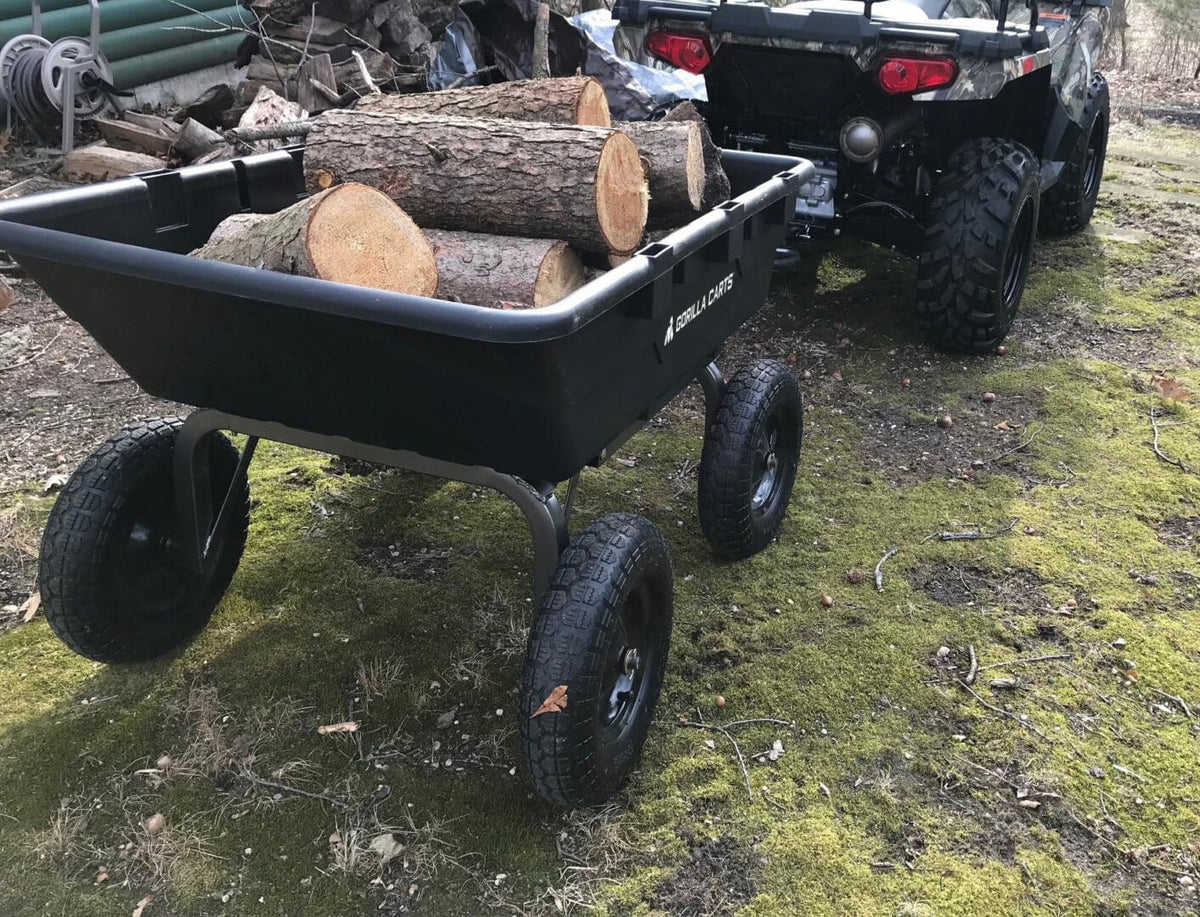 Gorilla Carts Utility Dump Wagon 6 Cubic Feet 1200 lb Capacity Black - GOR6PS