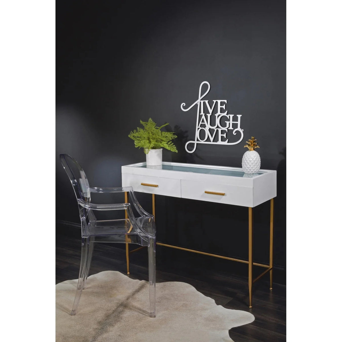 Live Laugh Love Metal Wall Art Sign, 20.5in W x 21.5in H