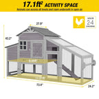 Aivituvin Mobile Chicken Coop Hen House With Wheels And Handrail For 2-4 Chickens