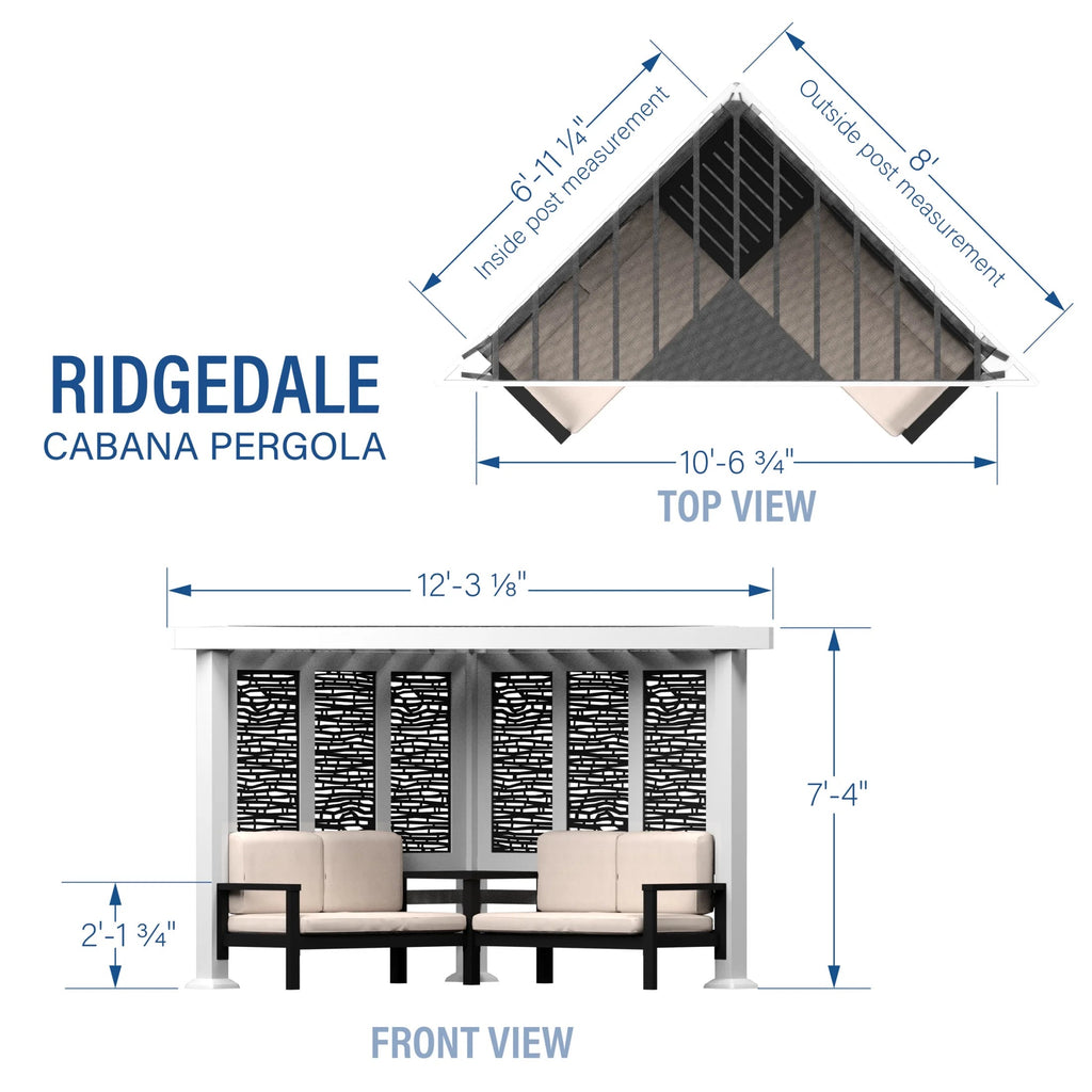 Backyard Discovery Galvanized Steel Corner Pergola With Seating, White, 12x8' - Ridgedale