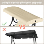 Arlopu 3-Person Outdoor Convertible Porch Swing Glider With Canopy