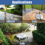 JANZ 24 in Pressure Washer Surface Cleaner With 4 Wheels, Dual Handle, Stainless Steel Housing, 4 Nozzle Cores And 2 Hose Adapters