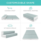 Best Choice Products Queen-Size 4in Tri-Fold Foam Mattress With Carry Case - Grey