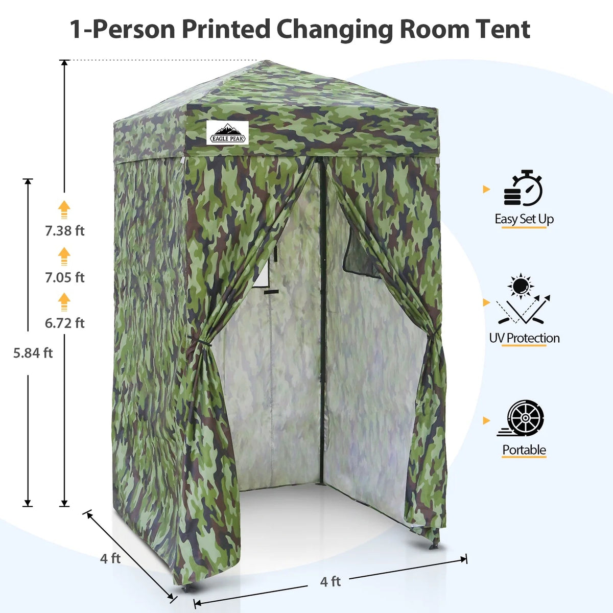 EAGLE PEAK Ultra Compact 4 ft x 4 ft Pop-Up Changing Room Canopy - Flex