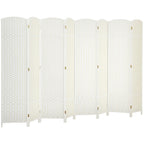 HOMCOM Folding Privacy Screen, 8 Panel, 5.6' Tall, White - 830-814V02WT
