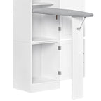 Uforic Ironing Board Storage Cabinet With Foldable Board, Support Leg, White