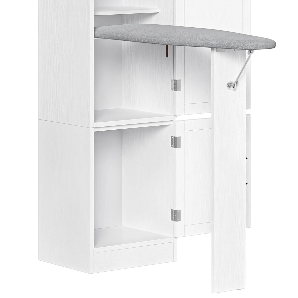 Uforic Ironing Board Storage Cabinet With Foldable Board, Support Leg, White