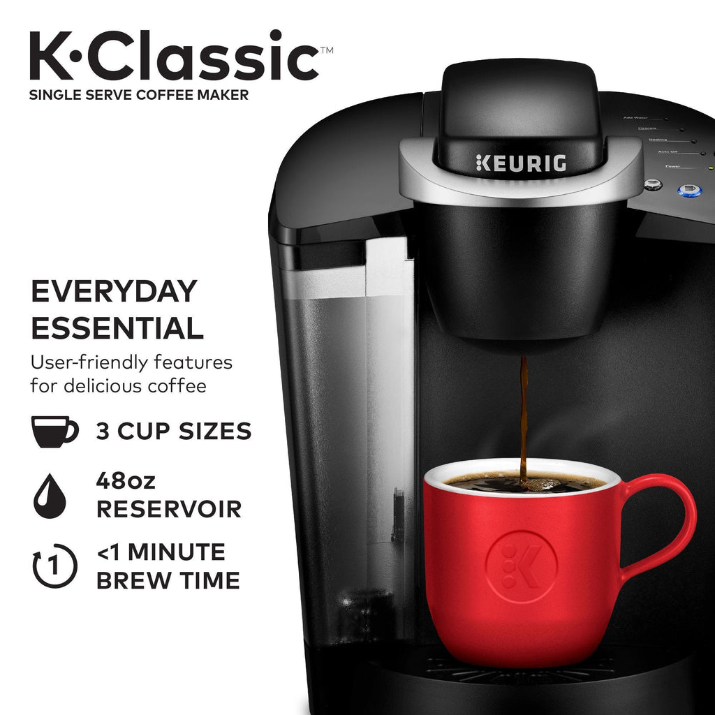 Keurig Single Serve K Cup Pod Coffee Maker, Black - K Classic