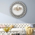 Round Crystal Accent Decorative Wall Mirror - 18/24/34 in