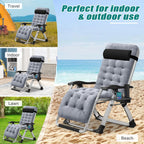 NAIZEA Zero Gravity Lawn Recliner Chairs, 2 Pack, Black