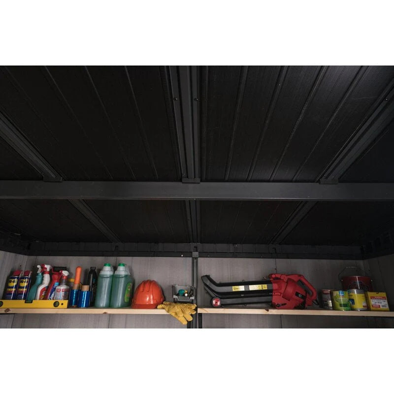 Artisan Plastic Storage Shed 9 ft W x 7.5 ft D Grey & Black - Artisan 97