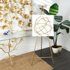 Adjustable 3-Tier Metal Display Stand Gold Floor Easel