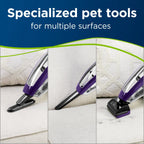 BISSELL Pet Hair Eraser Lithium Ion Cordless Hand Vacuum, Purple, 14V, 0.7 Litres - 2390A