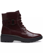 Women's Lace-Up Buckle Ankle Boots With 2-Inch Heel