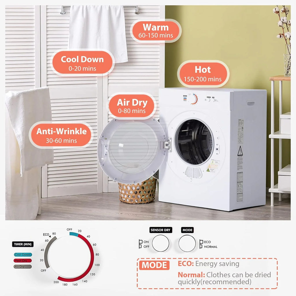 Portable Clothes Dryer 1.8 cu. ft. White - CD-7-NEW