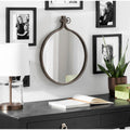 Modern Round Wall Mirror With Decorative Metal Frame
