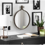 Modern Round Wall Mirror With Decorative Metal Frame