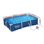 Bestway Steel-Frame Above-Ground Swimming Pool With Filter Pump - Rust-Resistant Build