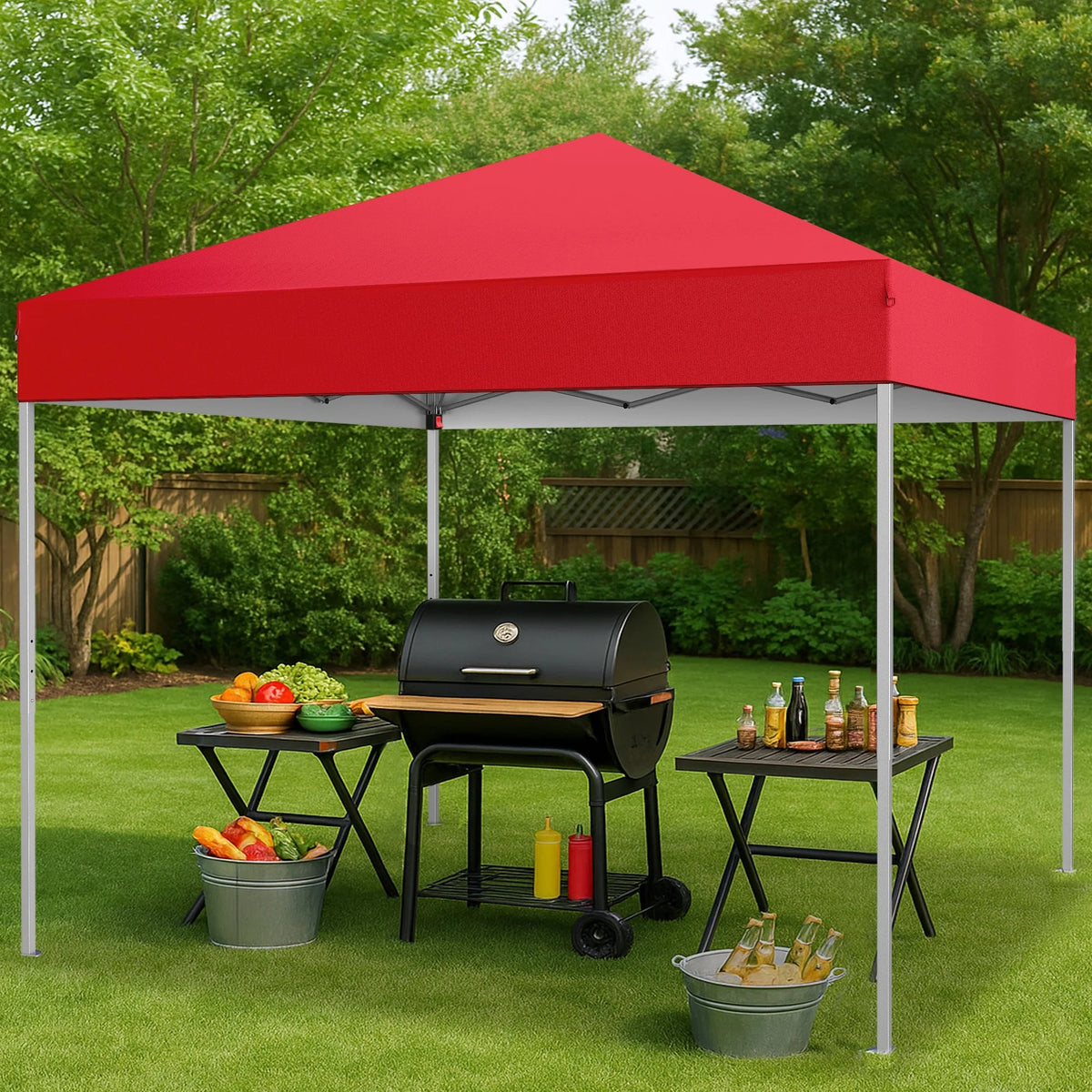 GVDV 10x10 ft Easy Pop Up Outdoor Canopy Tent - Blue