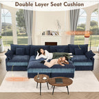108 Inch U Shape Sectional Sofa With Removable Footstool