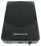 Rockville Slim Under-Seat Powered Car Subwoofer And Amp Installation Kit, 10in 800W - SS10P/RWK81