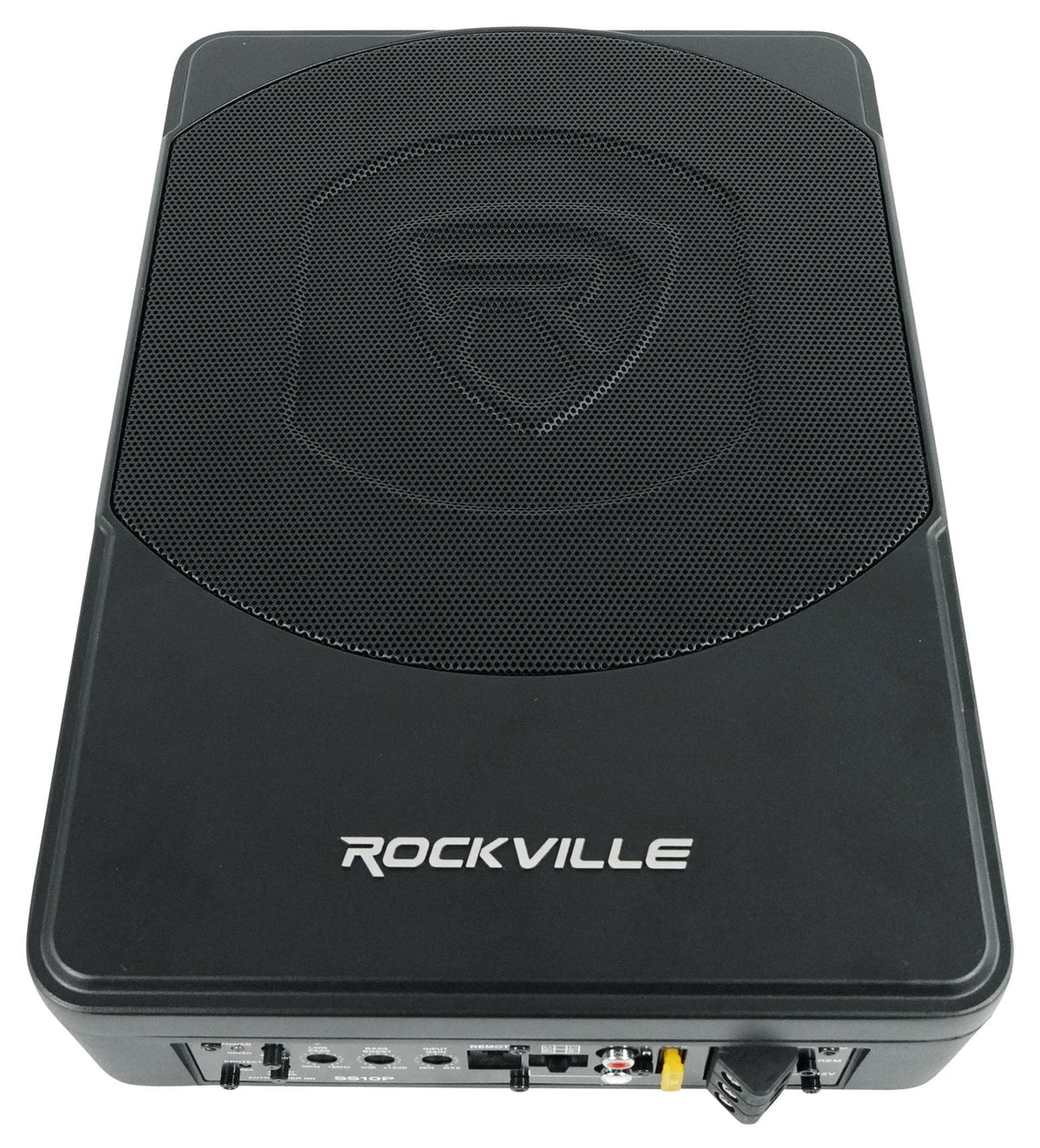 Rockville Slim Under-Seat Powered Car Subwoofer And Amp Installation Kit, 10in 800W - SS10P/RWK81