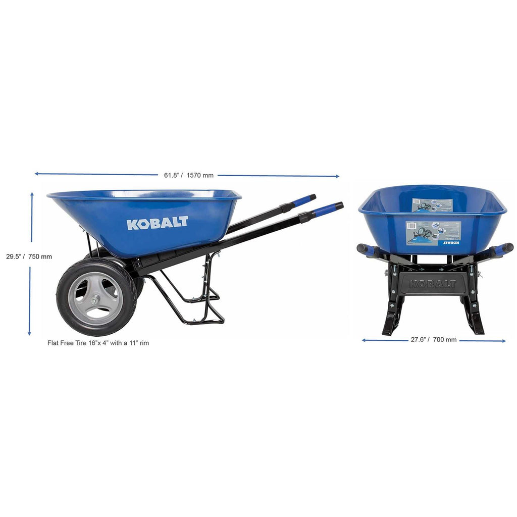 Kobalt Steel Wheelbarrow 7-cu ft With Flat-Free Tire - P7-Sf-2W-K 35098