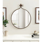 Modern Round Wall Mirror With Decorative Metal Frame