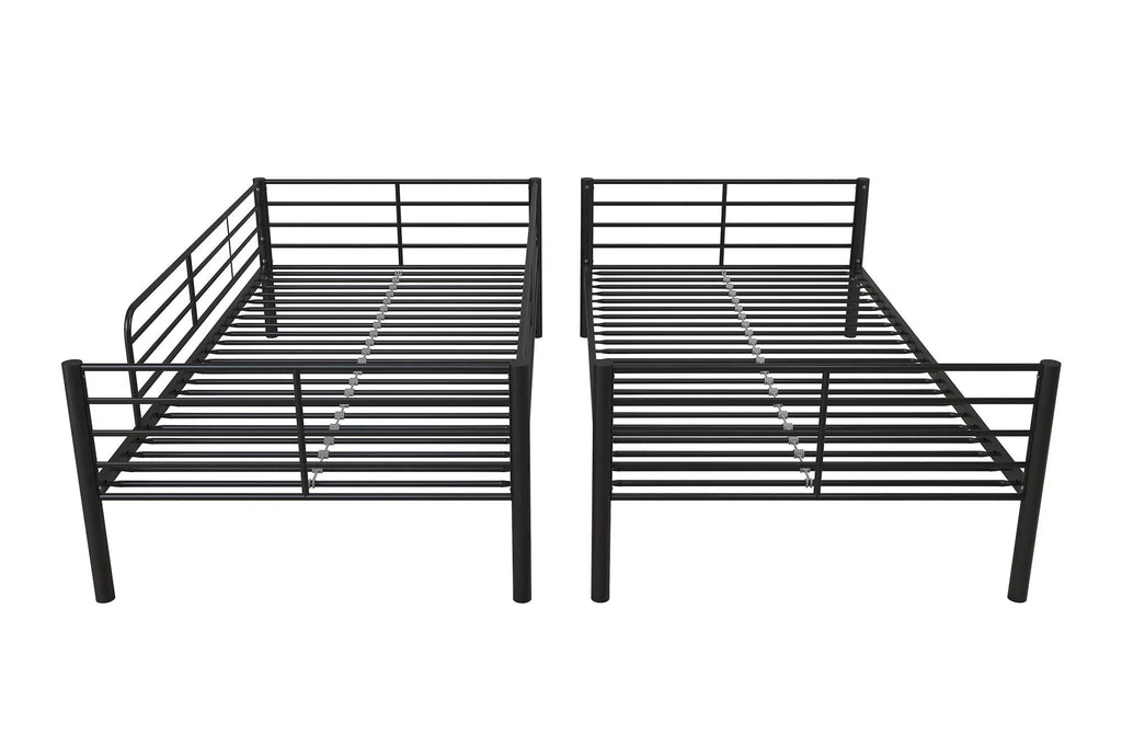 Mainstays Convertible Twin Over Twin Metal Bunk Bed - Black