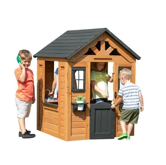 Backyard Discovery Cedar Playhouse With Kitchen, 55 in H x 42 in W x 46.69 in D - Sweetwater