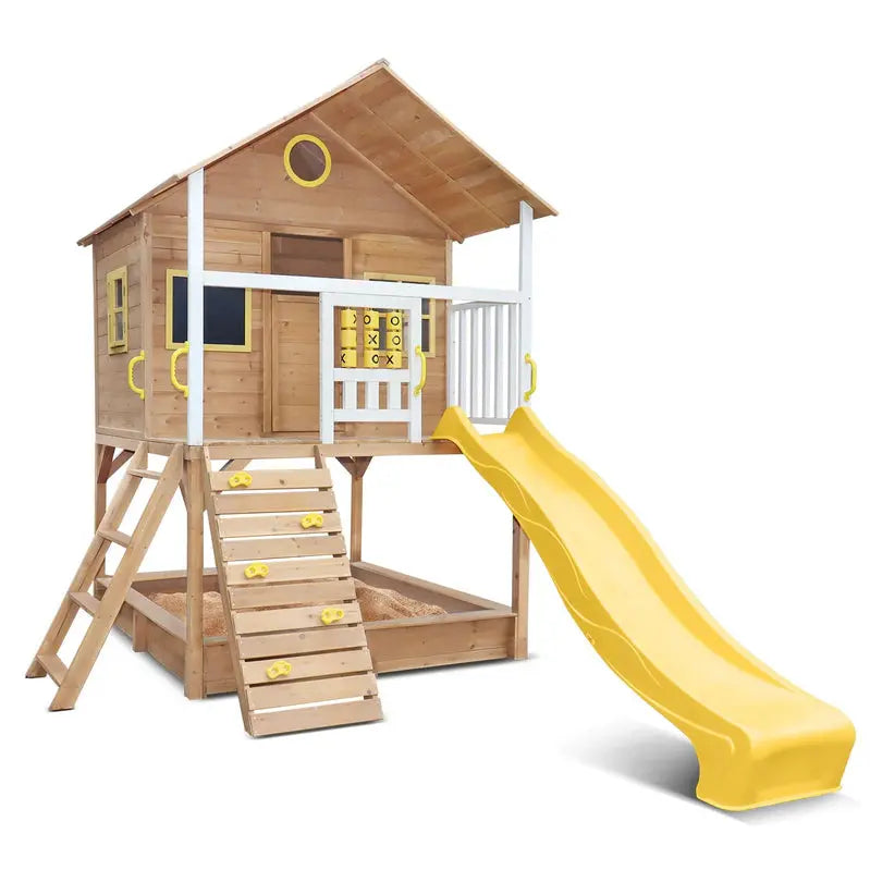 Lifespan Kids Warrigal Cubby House With Yellow Slide - 369cm x 237cm x 279.8cm