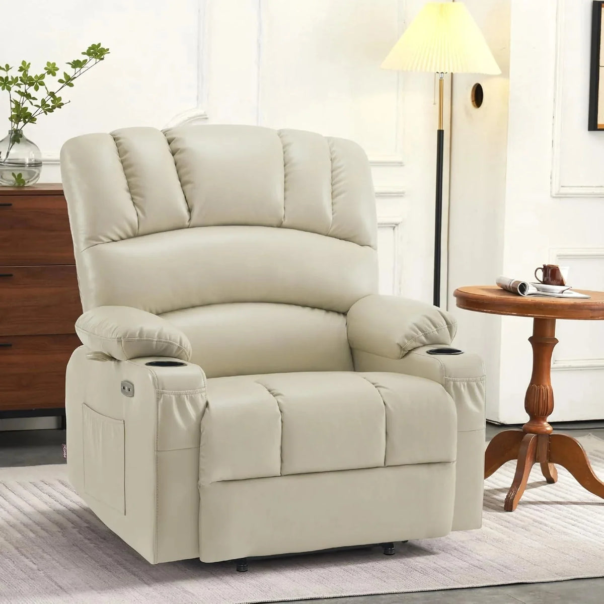 Heated Lift Recliner for Seniors with USB and Cup Holders