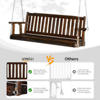 VINGLI Heavy Duty 880 LBS 5 FT Wooden Porch Swing Bench - Rustic