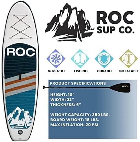 ROC Inflatable Stand-Up Paddle Board With Anti-Slip Comfortable Deck