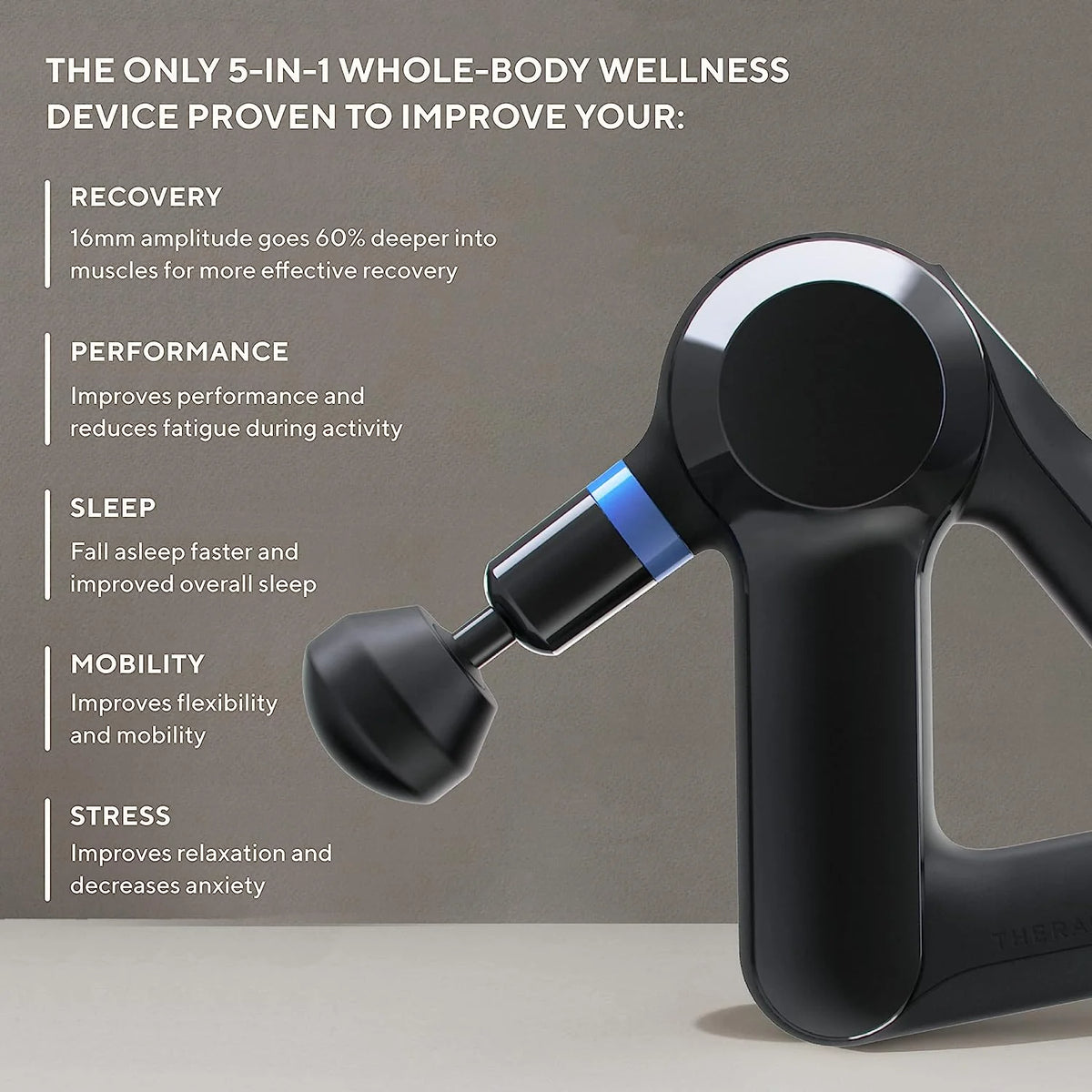 TheraGun Elite Deep Tissue Percussion Massage Gun, Black, 5th Generation