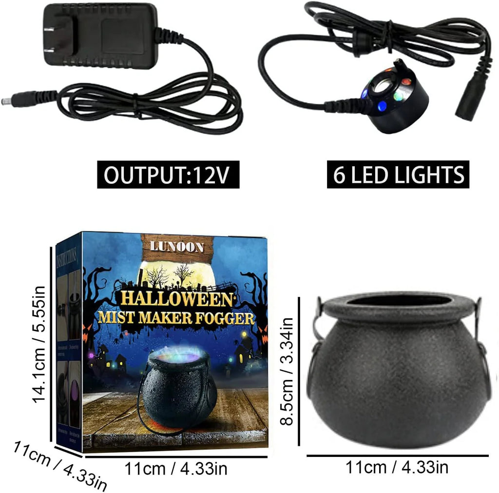 Generic Halloween Fog Machine With Color-Changing LED Light - Black, 1 Count