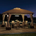 Moorehead Steel Patio Gazebo 12 Ft W x 10 Ft D
