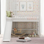 Twin Size Low Loft Bed With Slide And Ladder, White