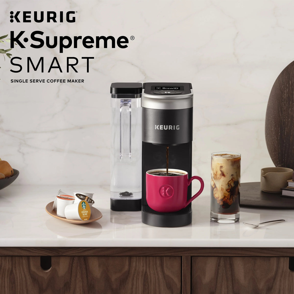 Keurig K-Supreme SMART Coffee Maker, 6-12 oz, Black - K-Supreme SMART