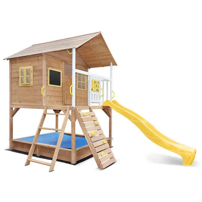 Lifespan Kids Warrigal Cubby House With Yellow Slide - 369cm x 237cm x 279.8cm