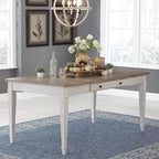 Signature Design by Ashley Rectangular Dining Table With Storage, White & Light Brown, 36in W x 66in D x 30.25in H - Skempton