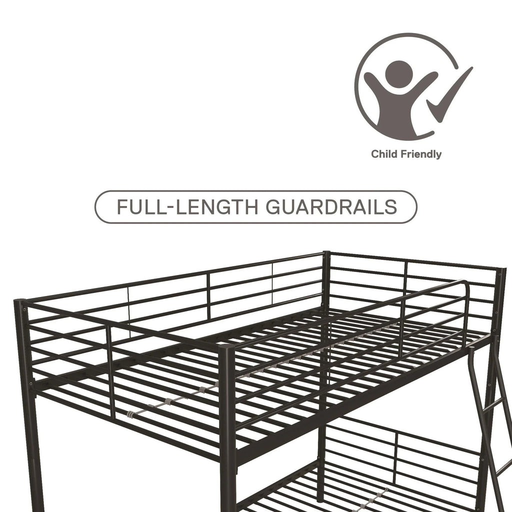 Mainstays Convertible Twin Over Twin Metal Bunk Bed - Black